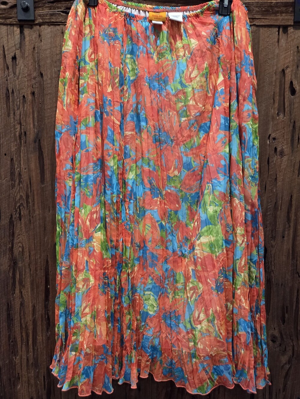 Ruby Rd. Vibrant Floral Maxi Skirt - Orange Multi